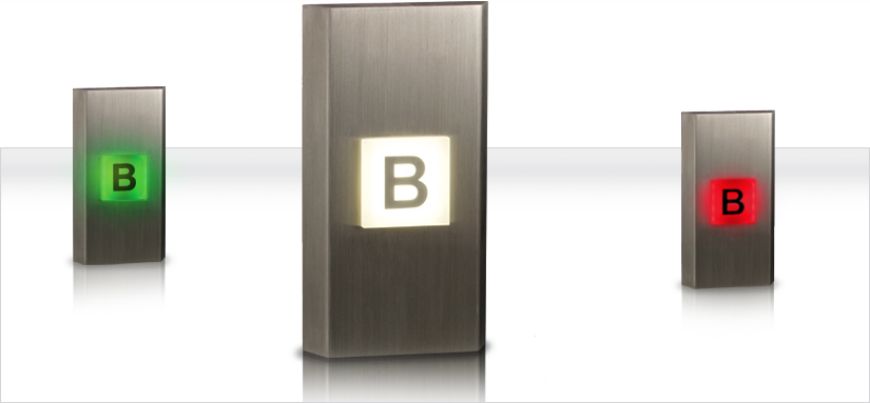 Picture of 3” LED Extended Destination Block in a metal hall fixture