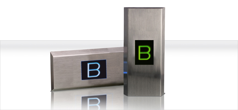 Picture of 2.5” LED Destination Block in a metal hall fixture